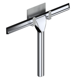 Duschabzieher mit Halterung - Montage ohne Bohren – silver