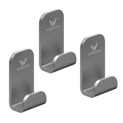 Handtuchhaken Set silber - 3  Edelstahl Haken - ohne bohren – silver