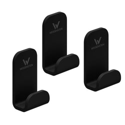 Handtuchhaken Set schwarz - 3  Edelstahl Haken - ohne Bohren – black