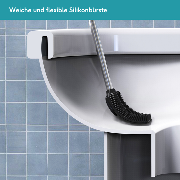 Silikon Toilettenbürste mit Wandhalterung - Ohne Bohren