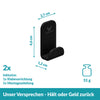Handtuchhaken Set schwarz - 2  Edelstahl Haken - ohne Bohren