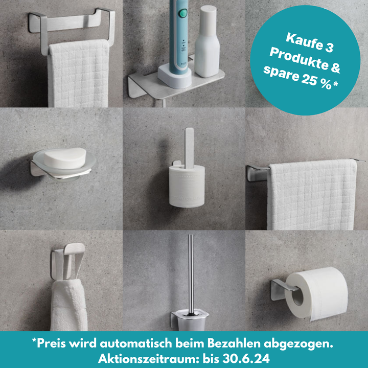Handtuchstange 45 cm Edelstahl Schwarz - ohne Bohren