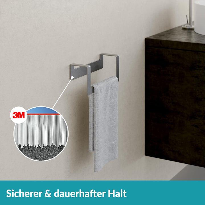 Handtuchstange 22 cm ohne Bohren - Edelstahl