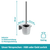 Toilettenbürstenhalter selbstklebend - Mit Toilettenbürste - Ohne Bohren - Edelstahl & Glas