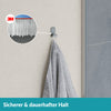 Handtuchhaken silber - 2 Haken aus Edelstahl - ohne bohren - selbstklebend