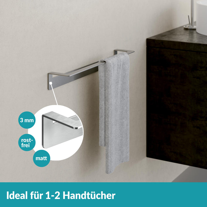 Handtuchstange 45 cm - Edelstahl - 45 cm - ohne Bohren