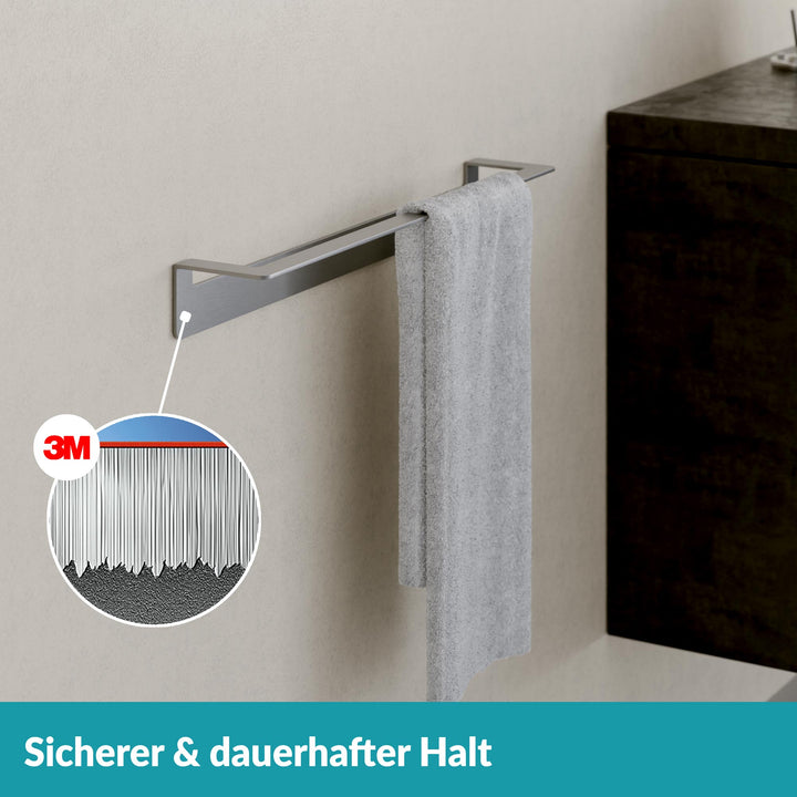 Handtuchstange 45 cm - Edelstahl - 45 cm - ohne Bohren