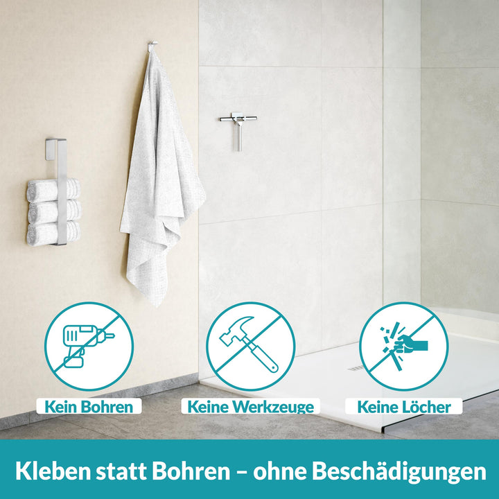 Duschabzieher mit Halterung - Montage ohne Bohren