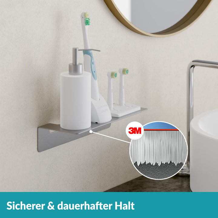 Badablage ohne Bohren - 24 cm - Edelstahl