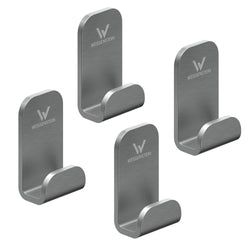 Handtuchhaken Set silber - 4  Edelstahl Haken - ohne bohren – silver