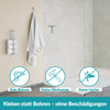 Handtuchhaken silber - 1 Haken aus Edelstahl - ohne bohren - selbstklebend