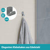 Handtuchhaken Set silber - 4  Edelstahl Haken - ohne bohren