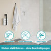 Handtuchhaken Set schwarz - 2  Edelstahl Haken - ohne Bohren