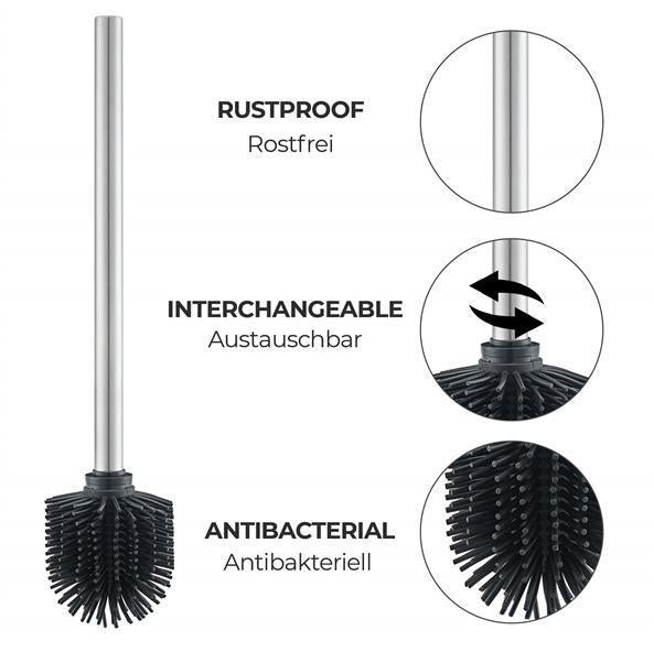 Toilettenbürste Silikon und Edelstahlgriff Vorteile