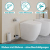 Toilettenbürstenhalter selbstklebend - Mit Toilettenbürste - Ohne Bohren - Edelstahl & Glas