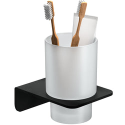 Zahnputzbecherhalter Schwarz - Ohne Bohren - zum Kleben – black