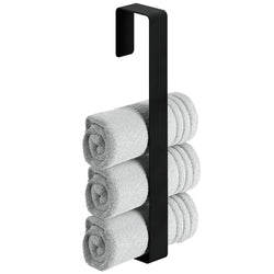 Handtuchhalter senkrecht Schwarz - Edelstahl  - 45 cm - ohne Bohren – black